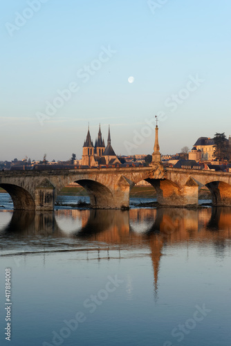 Jacques-Gabriel Blois old Bridge in Blois city 