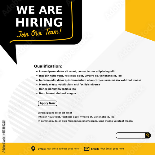 Job vacancy templates. We are hire jobs that are used on social media content.