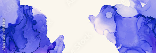 Alcohol ink vector texture banner. Fluid ink abstract background.