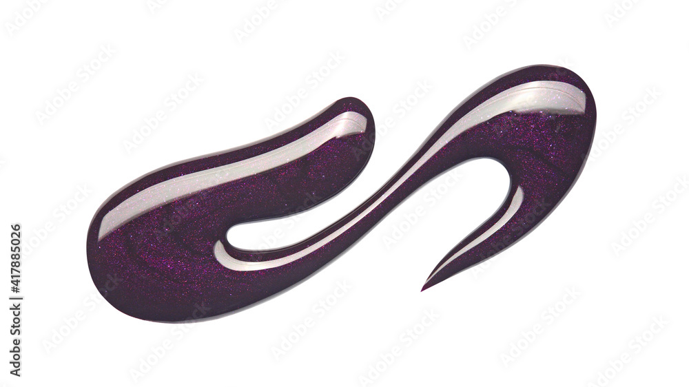 Blot of purple nail polish isolated on white Blot of purple nail polish isolated on white