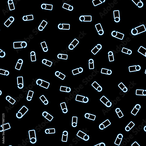Line Please do not disturb icon isolated seamless pattern on black background. Hotel Door Hanger Tags. Vector.