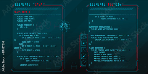 HUD interface elements with part of the code Java.
