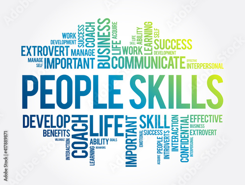 People Skills word cloud collage, business concept background