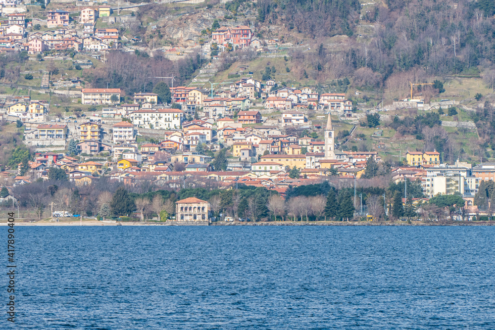 Landscape of Gravedona seen from Lake Como