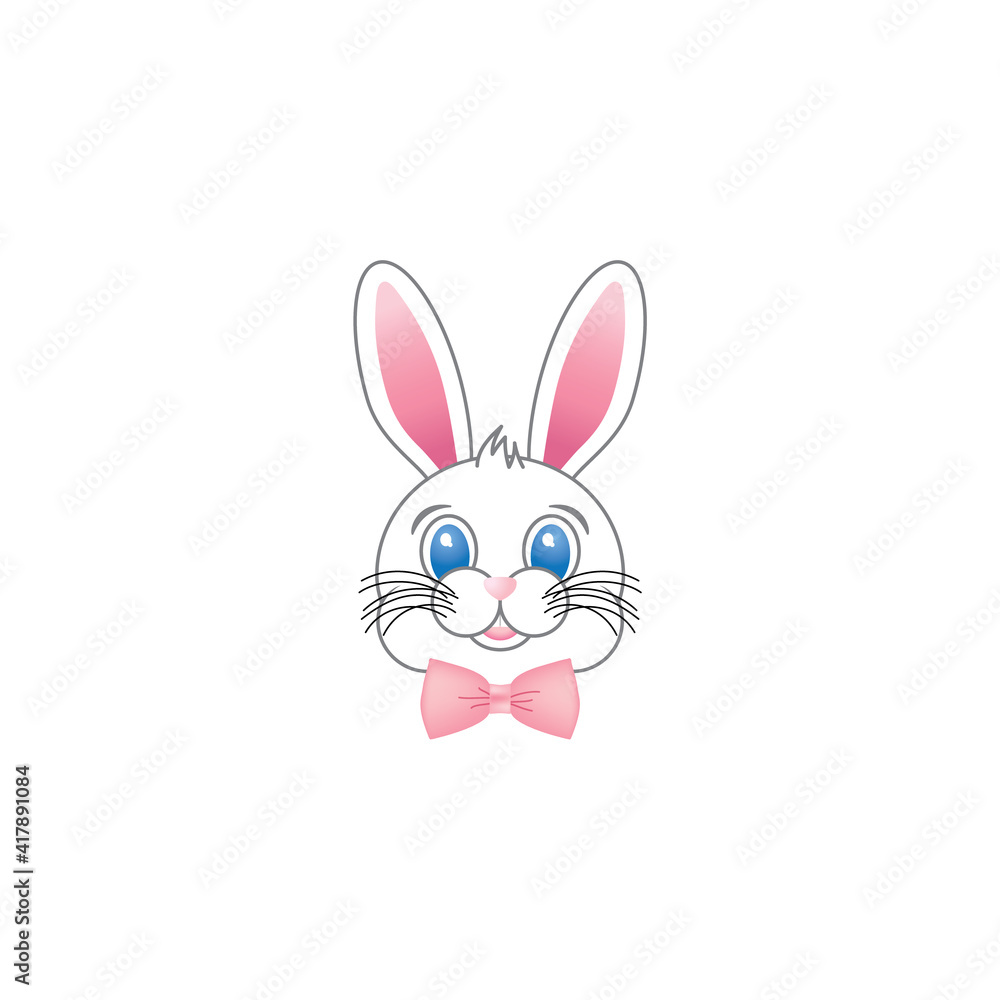 Happy bunny rabbit head graphic illustration Happy bunny rabbit head graphic illustration