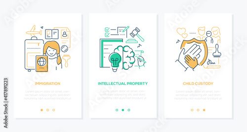 Legal services - modern line design style web banners