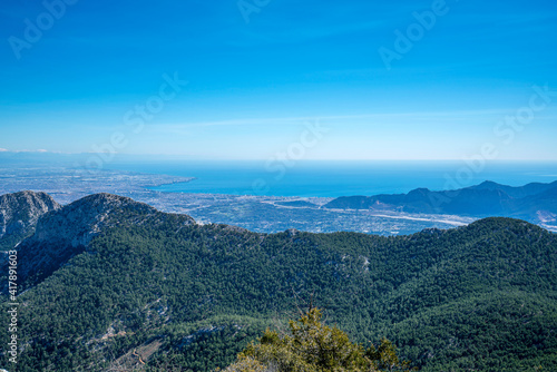 The scenic view of Antalya bay from the summit of Katran Mount, Antalya