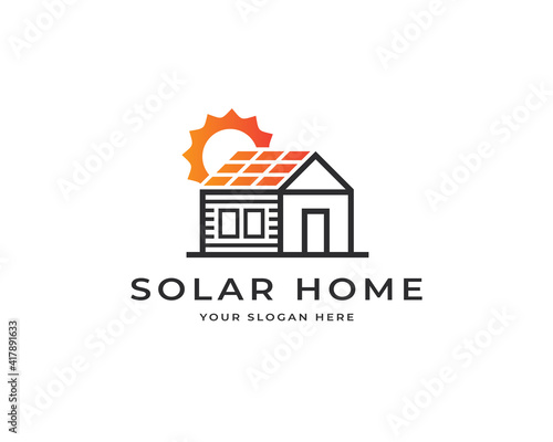 Solar home logo vector design. Modern technology logo design
