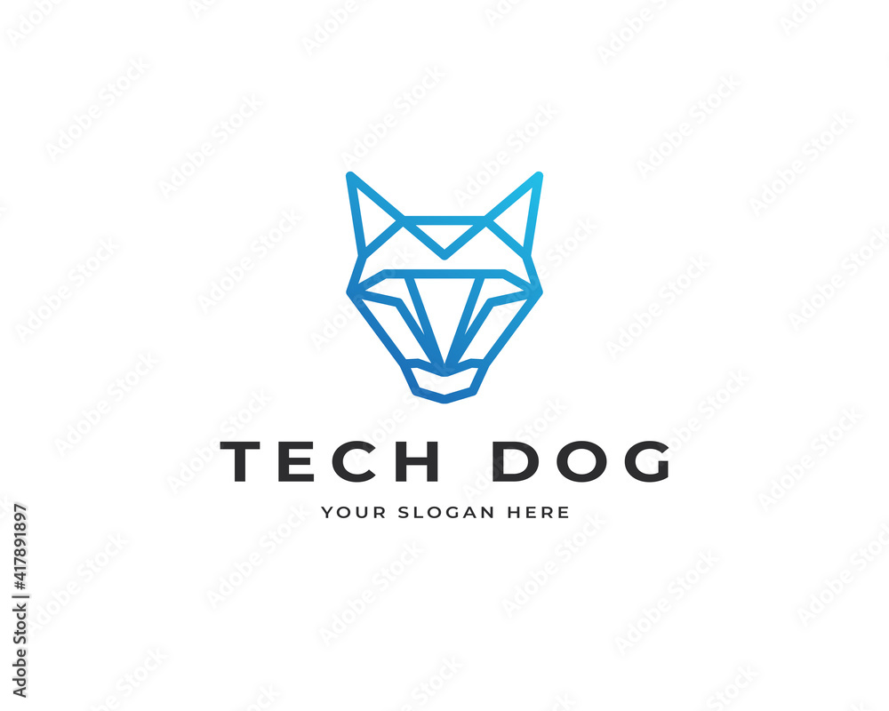 Technology pet vector logo design. Modern tech logo design Technology pet vector logo design. Modern tech logo design