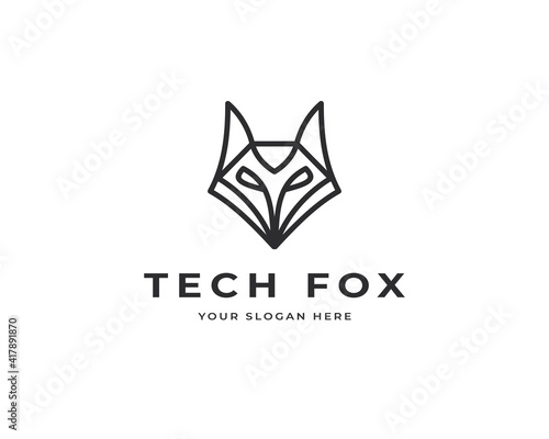 Tech fox vector logo design. Modern technology logo design