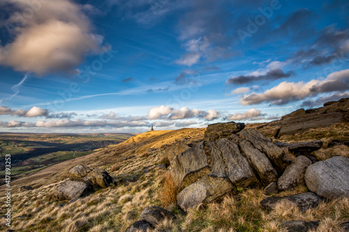 scenery close to halifax in calderdale west yorkshire, part of the pennine range of hills and situated along the pennine way.