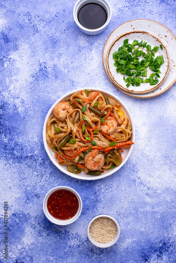Wok with shrimps and vegetables Wok with shrimps and vegetables