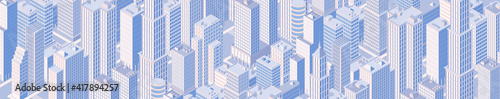 Isometric city skyline. Vector illustration in flat design.