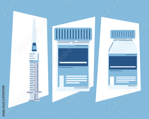 three vaccine icons