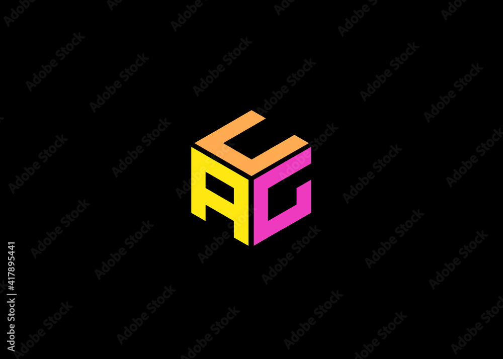 vector illustration Isometric with letter A C G logo design concept element vector illustration Isometric with letter A C G logo design concept element