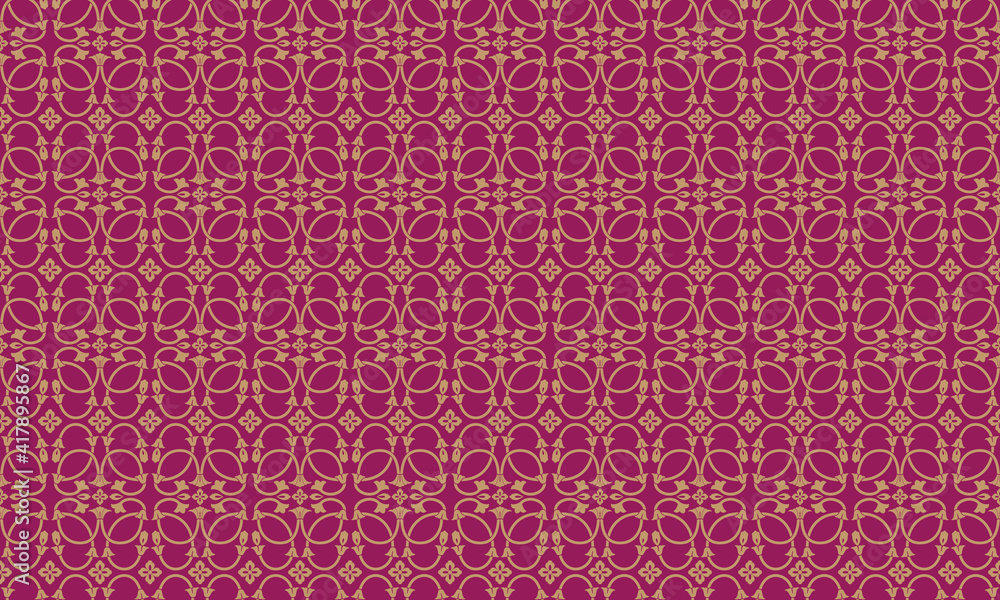 和柄素材　輪無唐草　シームレスパターン　背景素材
紫　ゴールド