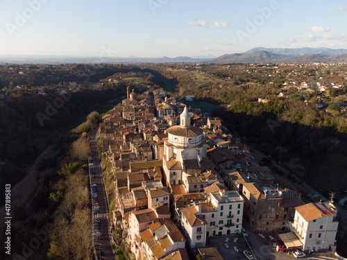 Obraz na plátně veduta aerea di Zagarolo, in provincia di Roma
