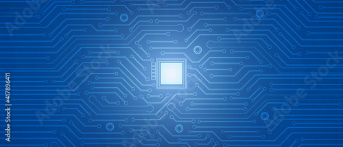 Microchip Technology Background, blue digital circuit board pattern