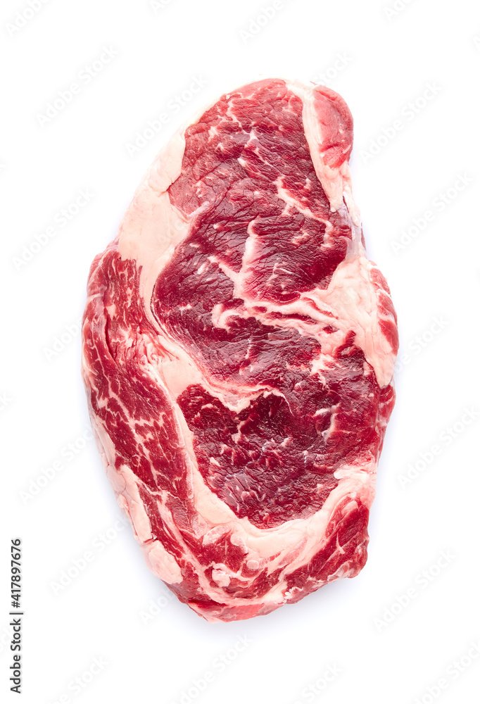 Obraz premium Ribeye beefsteak on white background