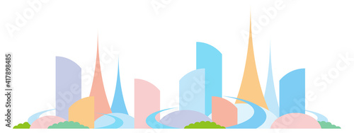 未来都市、フラットデザイン