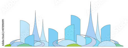 未来都市、線有り