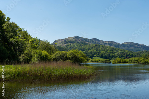 lake and mountains