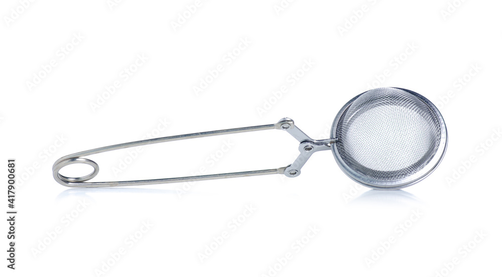 Metal tea strainer on white background isolation Metal tea strainer on white background isolation