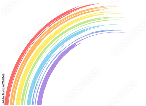 Half a rainbow. A seven-color rainbow, a real child's rainbow. For children's rooms, toys, prints, etc. Isolated on a white background