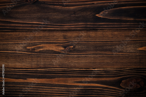 Old dark brown wooden wall, detailed photo background texture. Wooden fence. Background for your works. 