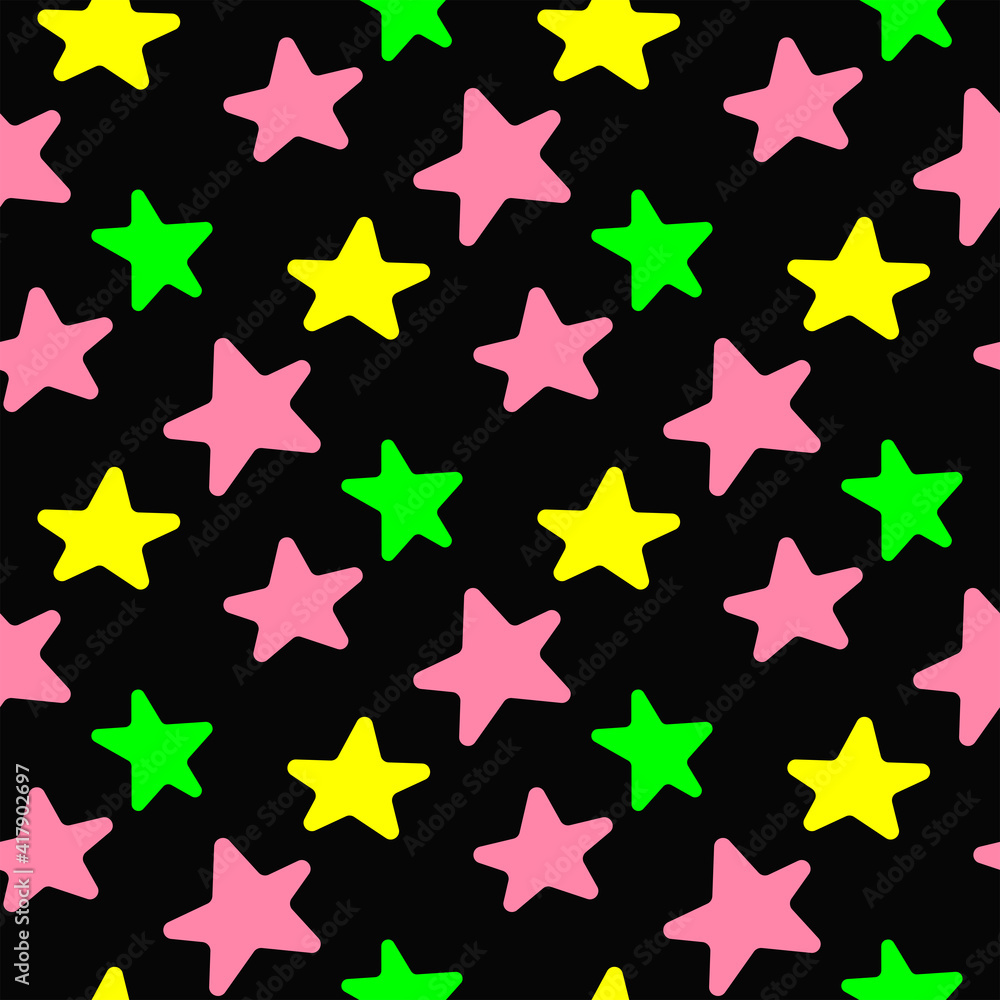Colorful seamless pattern with repeating stars. Simple youth print. Vector illustration. Colorful seamless pattern with repeating stars. Simple youth print. Vector illustration.