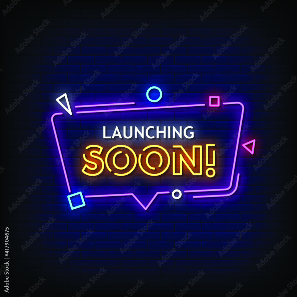 Launching Soon Neon Signs Style Text Vector Launching Soon Neon Signs Style Text Vector