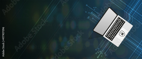 Cybersecurity and information or network protection. Future technology web services for business and internet project