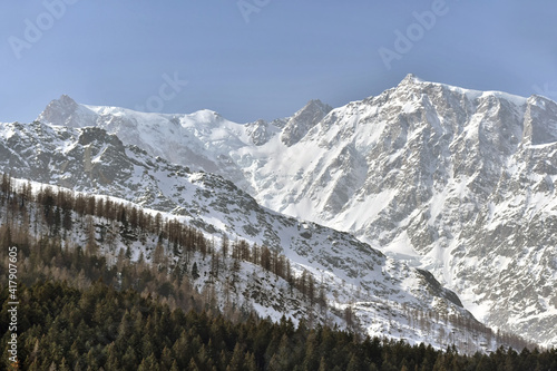 Quadro su tela The Monte Rosa mountain seen from Macugnaga