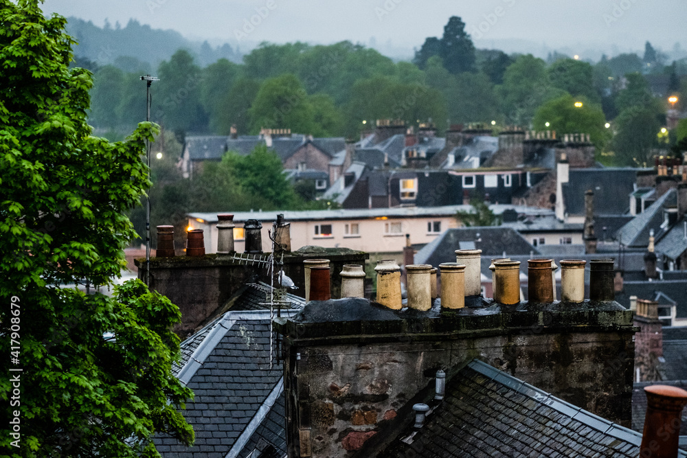 Old English or Scottish chimneys and roofs Old English or Scottish chimneys and roofs