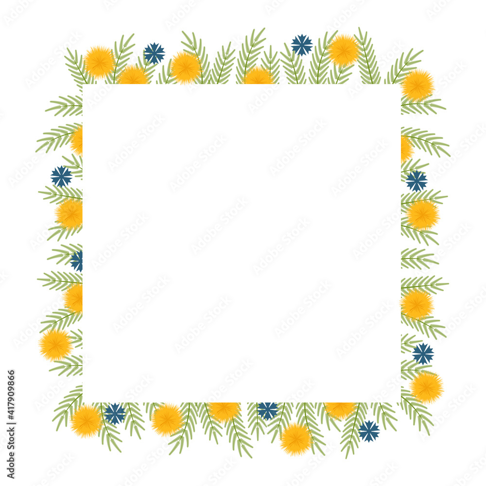 Square frame with spring flowers Square frame with spring flowers