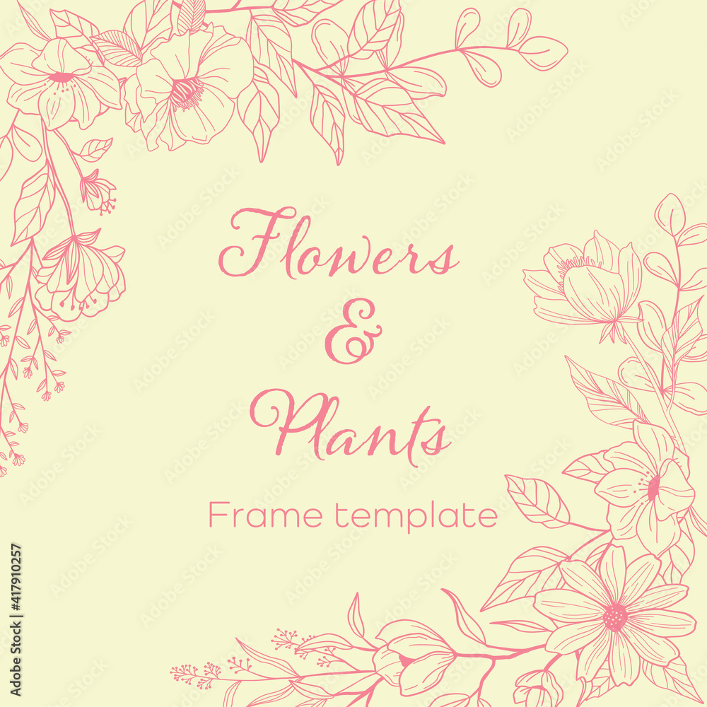 Flowers & plants Frame template Flowers & plants Frame template