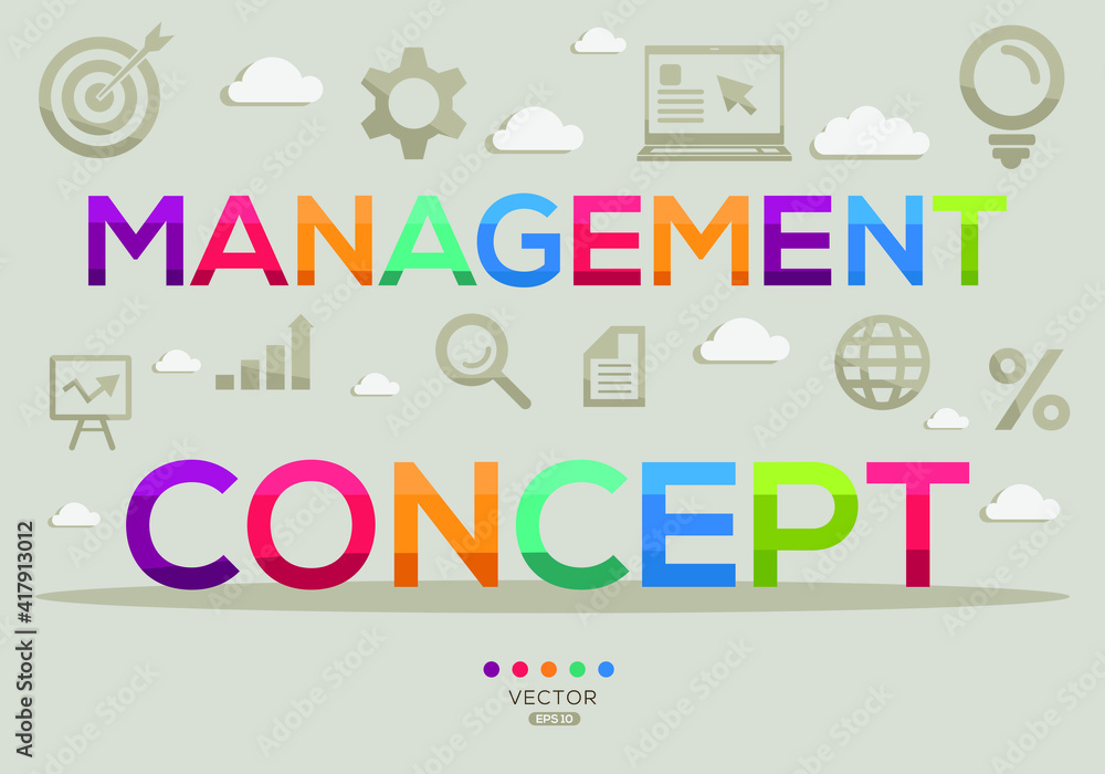 Creative (management concept) Banner Word with Icon ,Vector illustration.