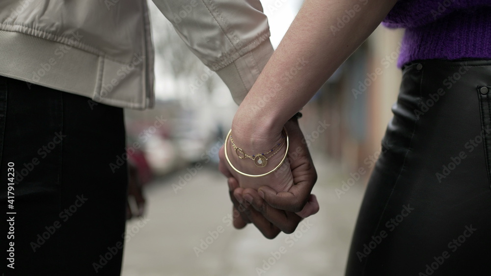 Couple disjoining hands, lovers separating-