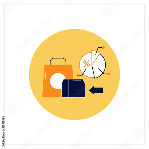 Ready-made ration flat icon. Delivery service. Fast, express food delivery and other goods. Quickly move on. Timely completed. Online shopping concept. 3d vector illustration