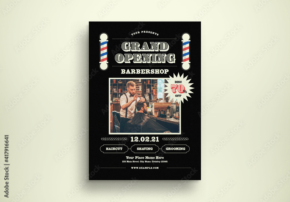 Grand Opening Flyer Layout Stock Template Adobe Stock
