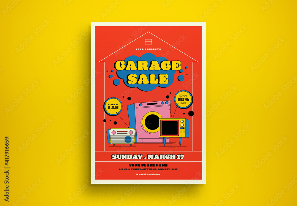 Garage Sale Flyer Layout Stock Template Adobe Stock printable-garage-sale-flyer-template-in-adobe-illustrator-photoshop