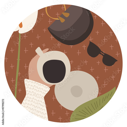 abstract portrait of a woman, beautiful fashionable minimalism in nude shades...