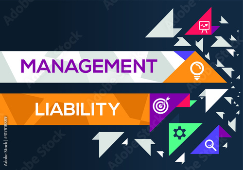 Creative (management liability) Banner Word with Icon ,Vector illustration.