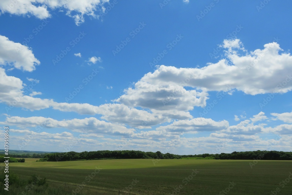 Beautiful landscape with sky and field