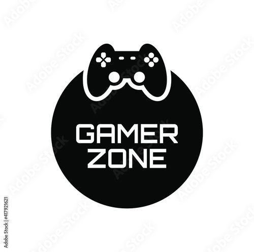gamer zone sign on white background	