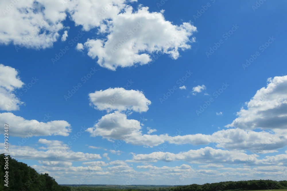 Blue sky over the green field Blue sky over the green field