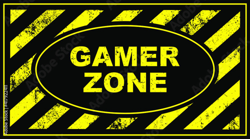 gamer zone sign on white background	