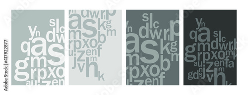 Creative design with colorful font and lettering. Cards and caps background.