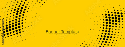 Modern halftone design yellow banner template