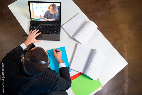 Online conference with busi...